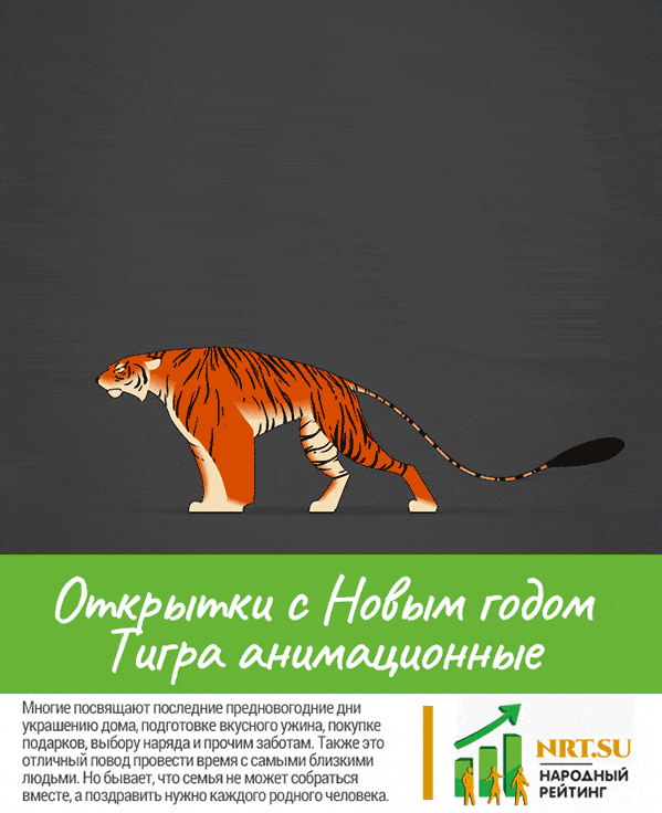 Открытки с Новым годом 2022 Тигра анимационные